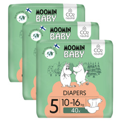 MOOMIN Baby 5 eko pleny měsíční balení maxi 10–16 kg 120 kusů
