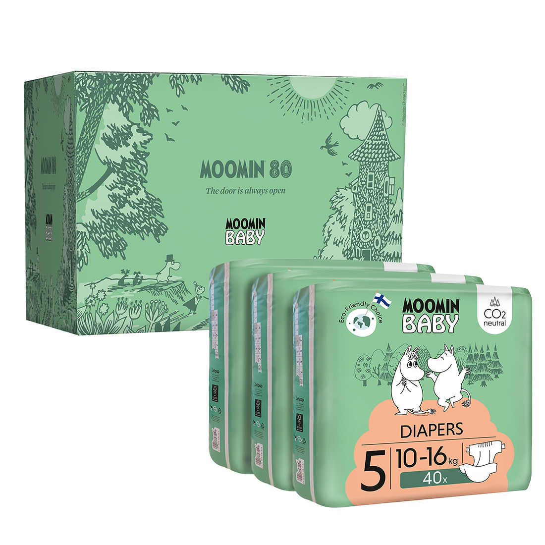 MOOMIN BABY Dětské jednorázové pleny Maxi, vel. 5, 120 ks