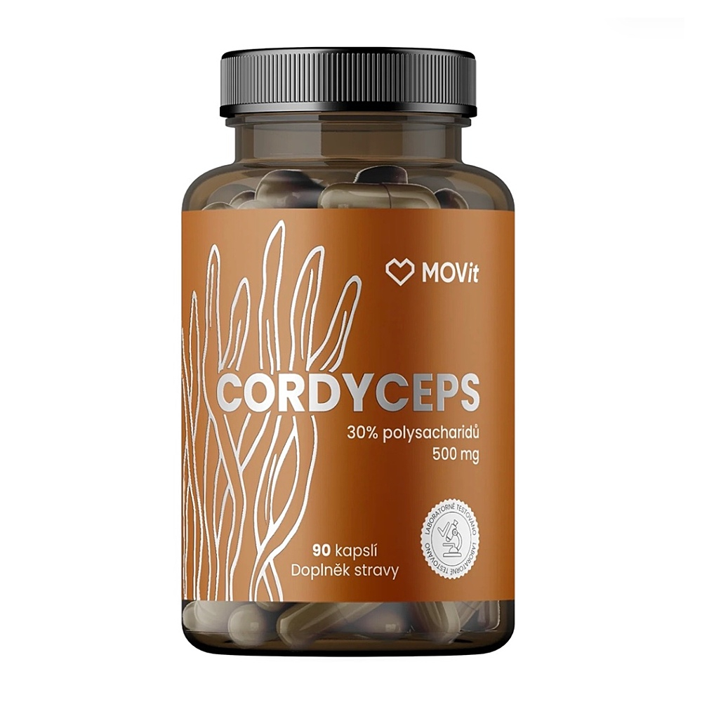 MOVIT Cordyceps 30% polysacharidů 500 mg 90 kapslí