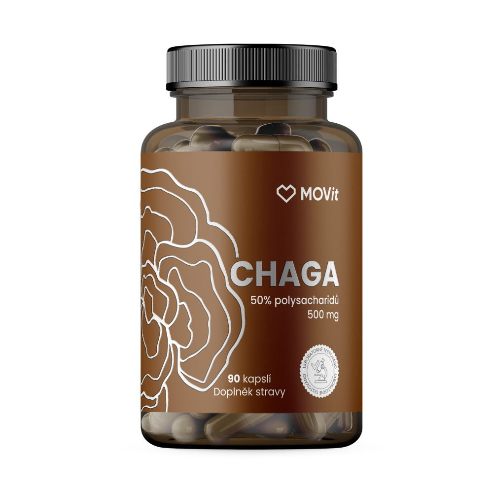 MOVit Energy Chaga 50 % polysacharidů 500 mg 90 kapslí