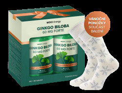 MOVIT ENERGY Dárkové balení Ginkgo Biloba 60 mg, 180 tobolek + Vánoční ponožky