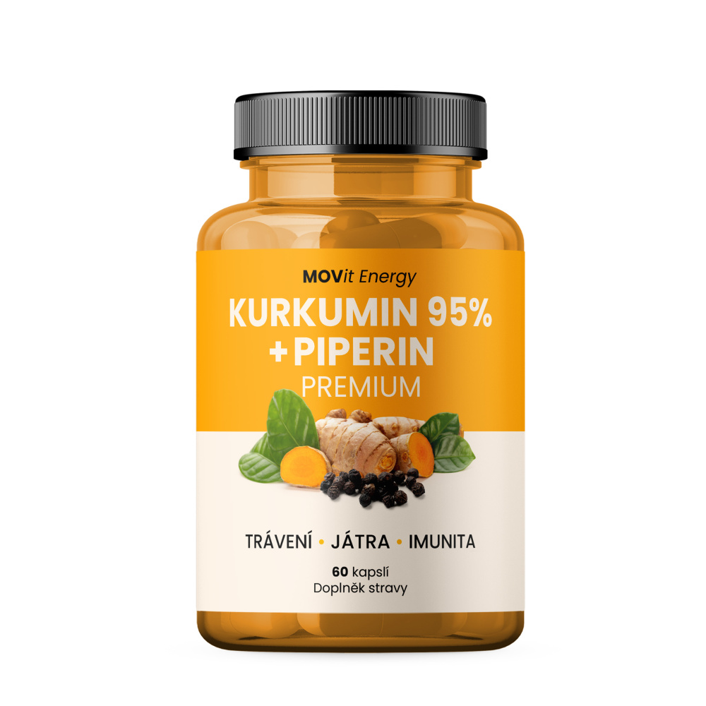 MOVit Energy Kurkumin Extrakt 95 % + Piperin 60 kapslí