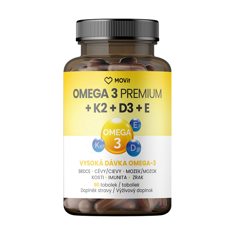 MOVIT ENERGY Omega 3 premium + K2 + D3 + E 90 tobolek
