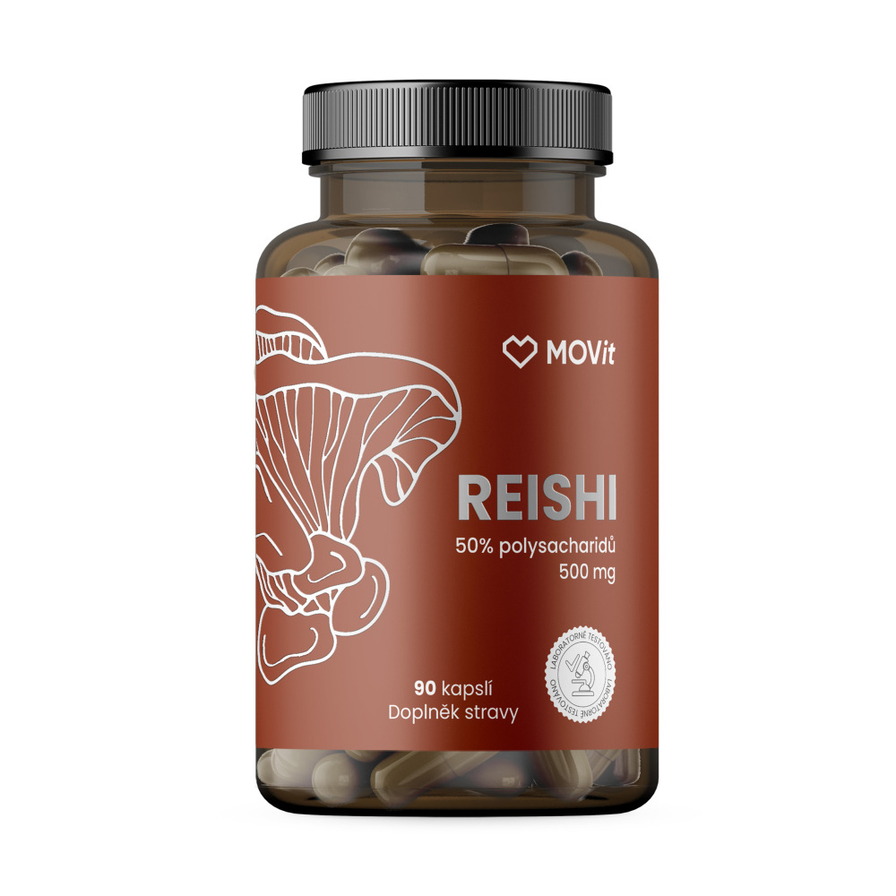 MOVit Energy Reishi 50 % polysacharidů 500 mg 90 kapslí