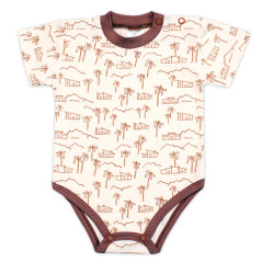 Mrofi Body kr. rukáv, bavlna, zapínání u krku , Afrika, krémové