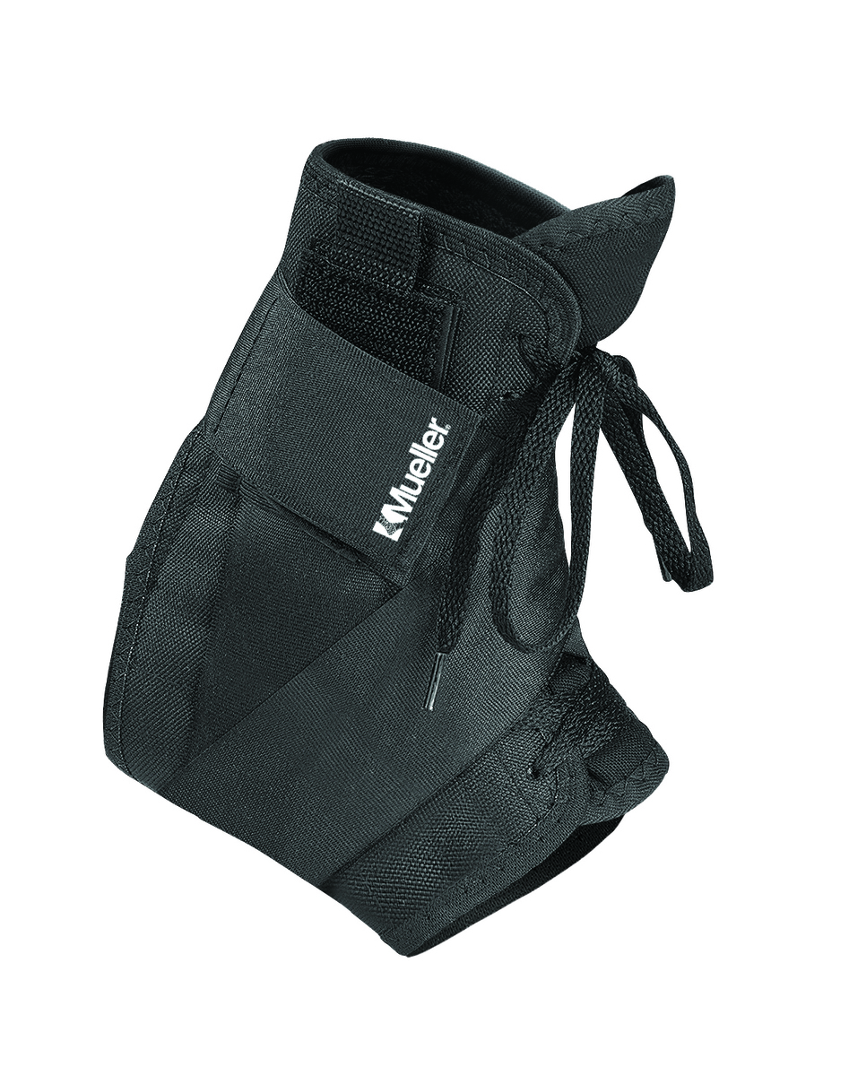 Mueller Soft Ankle Brace w/Straps, ortéza na kotník, černá L