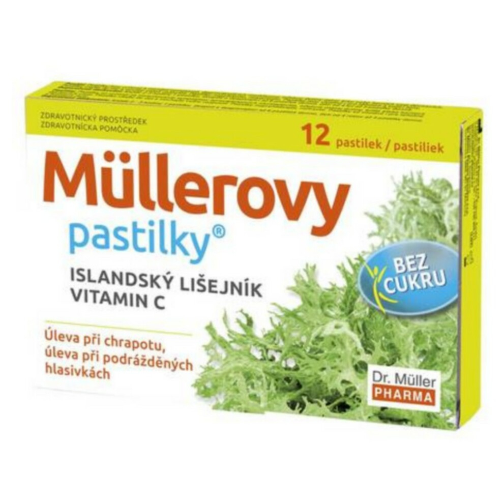 MÜLLEROVY PASTILKY s islandským lišejníkem bez cukru 12 ks