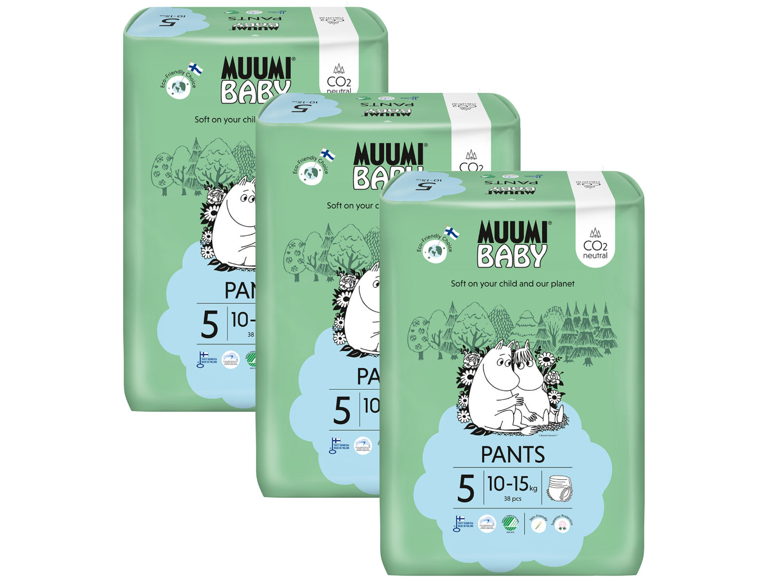 Muumi Baby Pants 5 10–15 kg eko kalhotky 114 ks