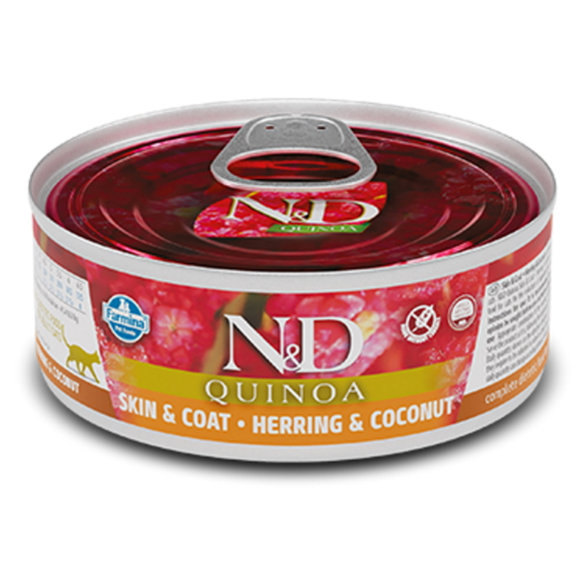 N&D Quinoa Herring & Coconut Adult pro dospělé kočky 80 g
