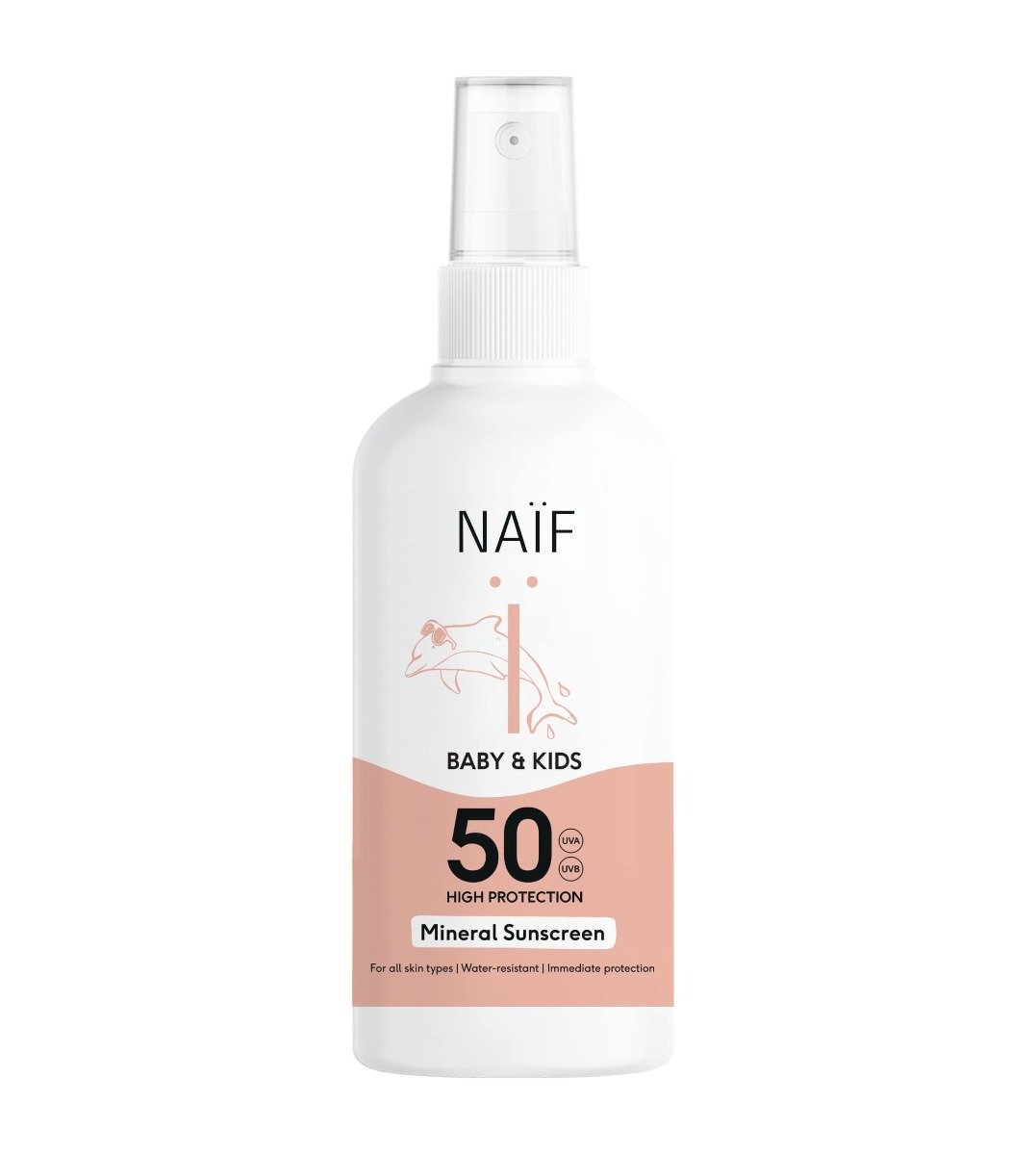 NAIF Ochranný sprej na opalování pro děti a miminka SPF50 175 ml