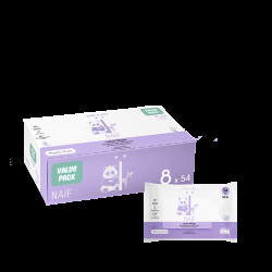 NAÏF Vlhčené ubrousky s aloe vera a bambusem 8 x 54 ks