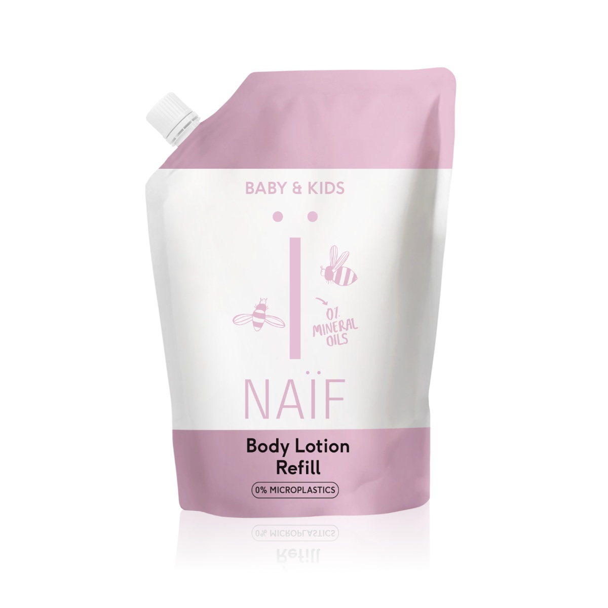 NAIF Zjemňující tělové mléko pro děti a miminka náhradní náplň 340 ml