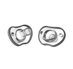 Nanobébé Flexy dudlík 0-3m, 2ks - šedá