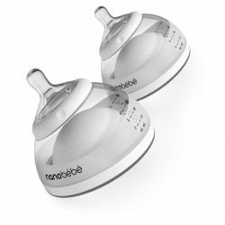 Nanobébé Přechodová láhev 240ml 2ks - šedá