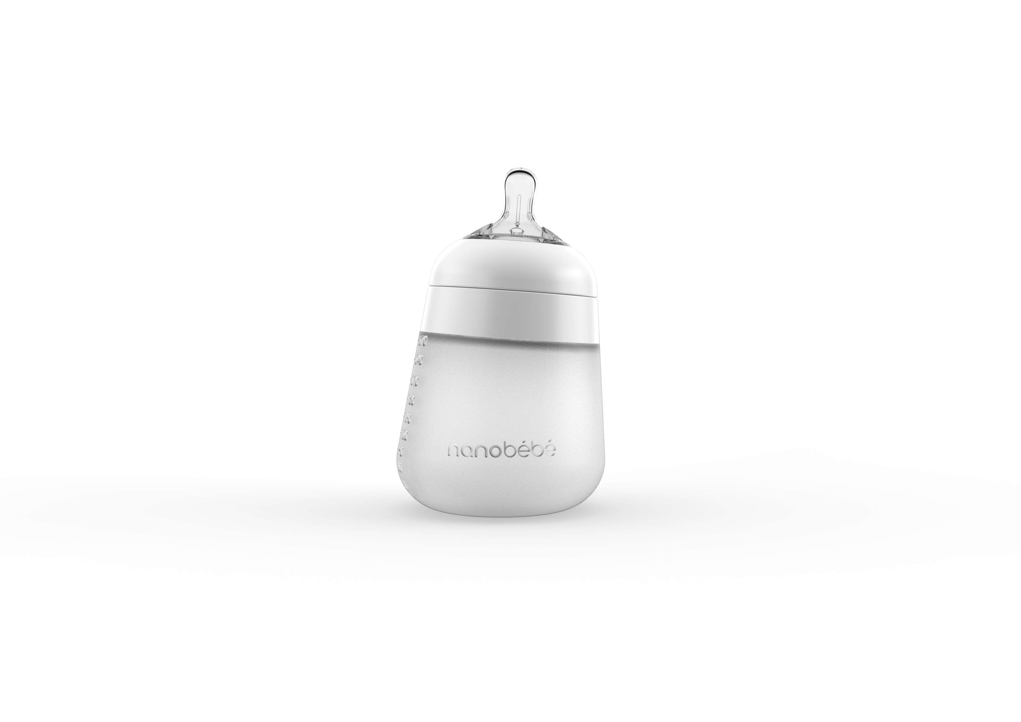 Nanobébé Silikonová dětská Flexy láhev 270ml 1ks - bílá