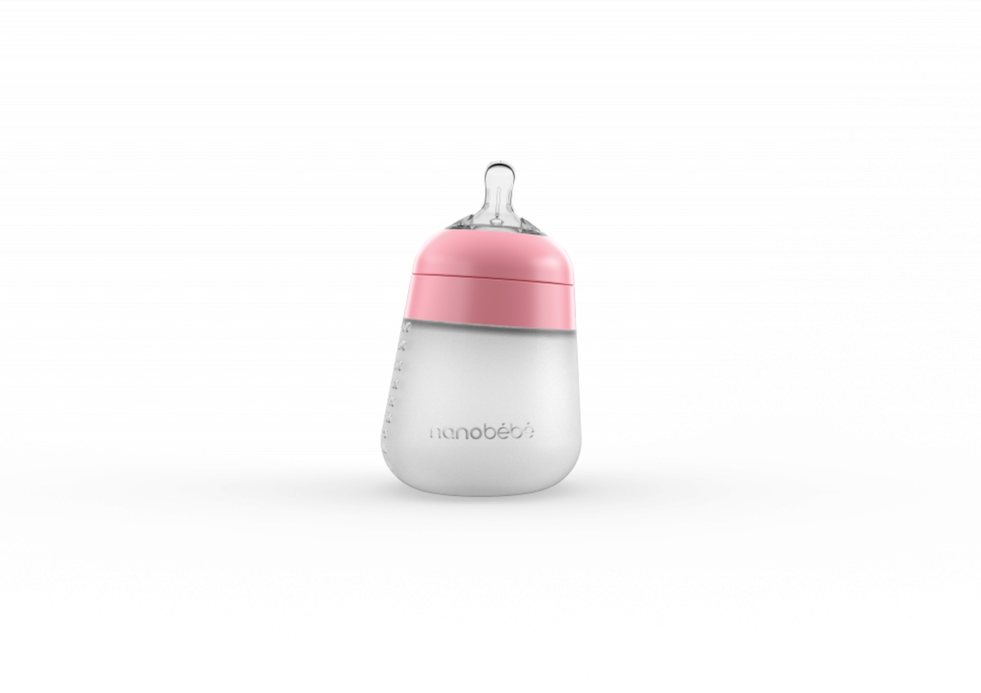 Nanobébé Silikonová dětská Flexy láhev 270ml 1ks - růžová