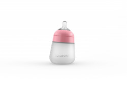 Nanobébé Silikonová dětská Flexy láhev 270ml 1ks - růžová