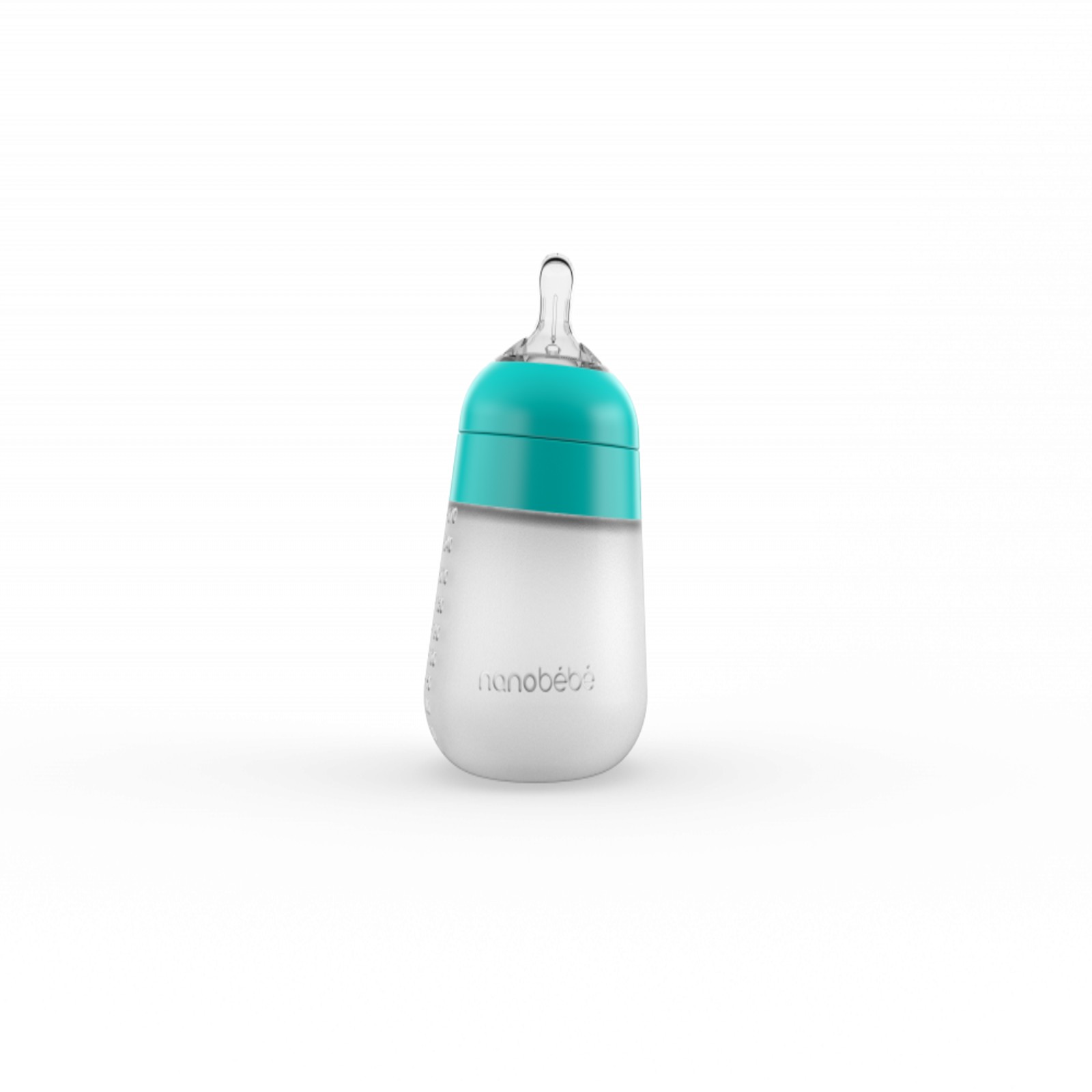 Nanobébé Silikonová dětská Flexy láhev 270ml 1ks - tyrkysová