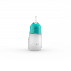 Nanobébé Silikonová dětská Flexy láhev 270ml 1ks - tyrkysová