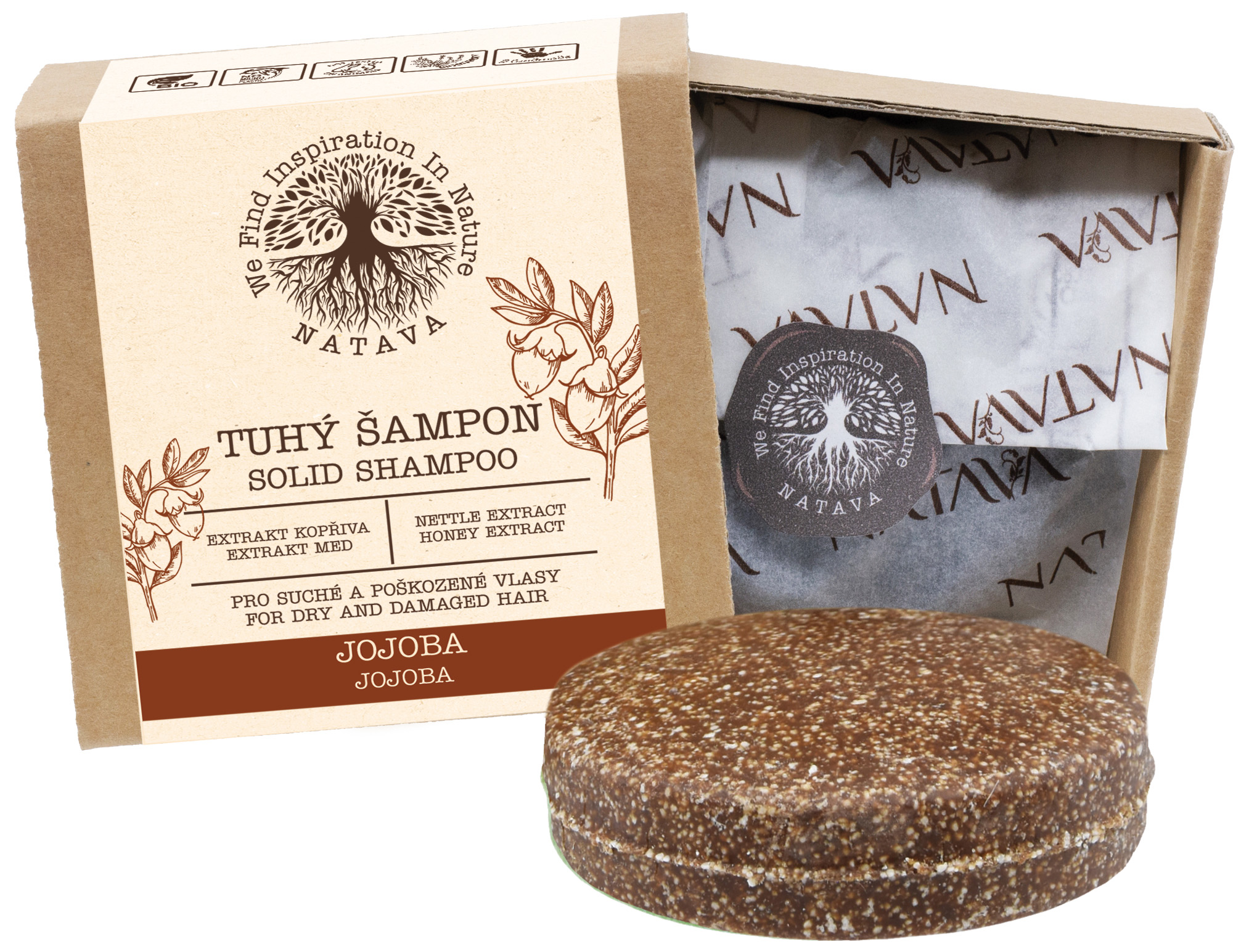 NATAVA Tuhý šampon Jojoba 85 g