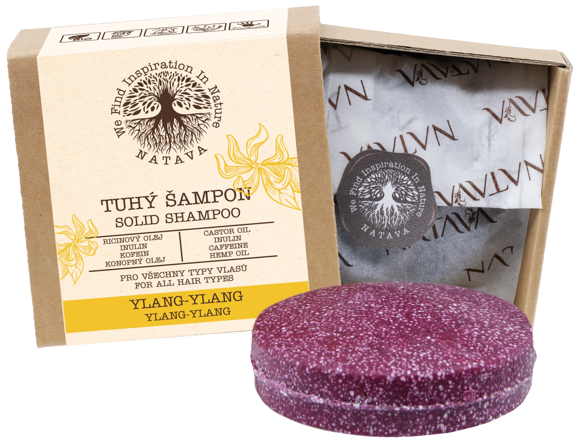 NATAVA Tuhý šampon Ylang-Ylang 85 g