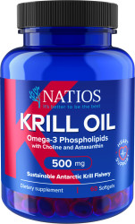 NATIOS Krill Oil Omega-3 Phospholipids with Choline and Astaxanthin 500 mg 60 kapslí