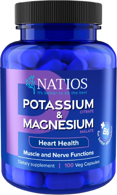 NATIOS Potassium & Magnesium + B6 100 kapslí