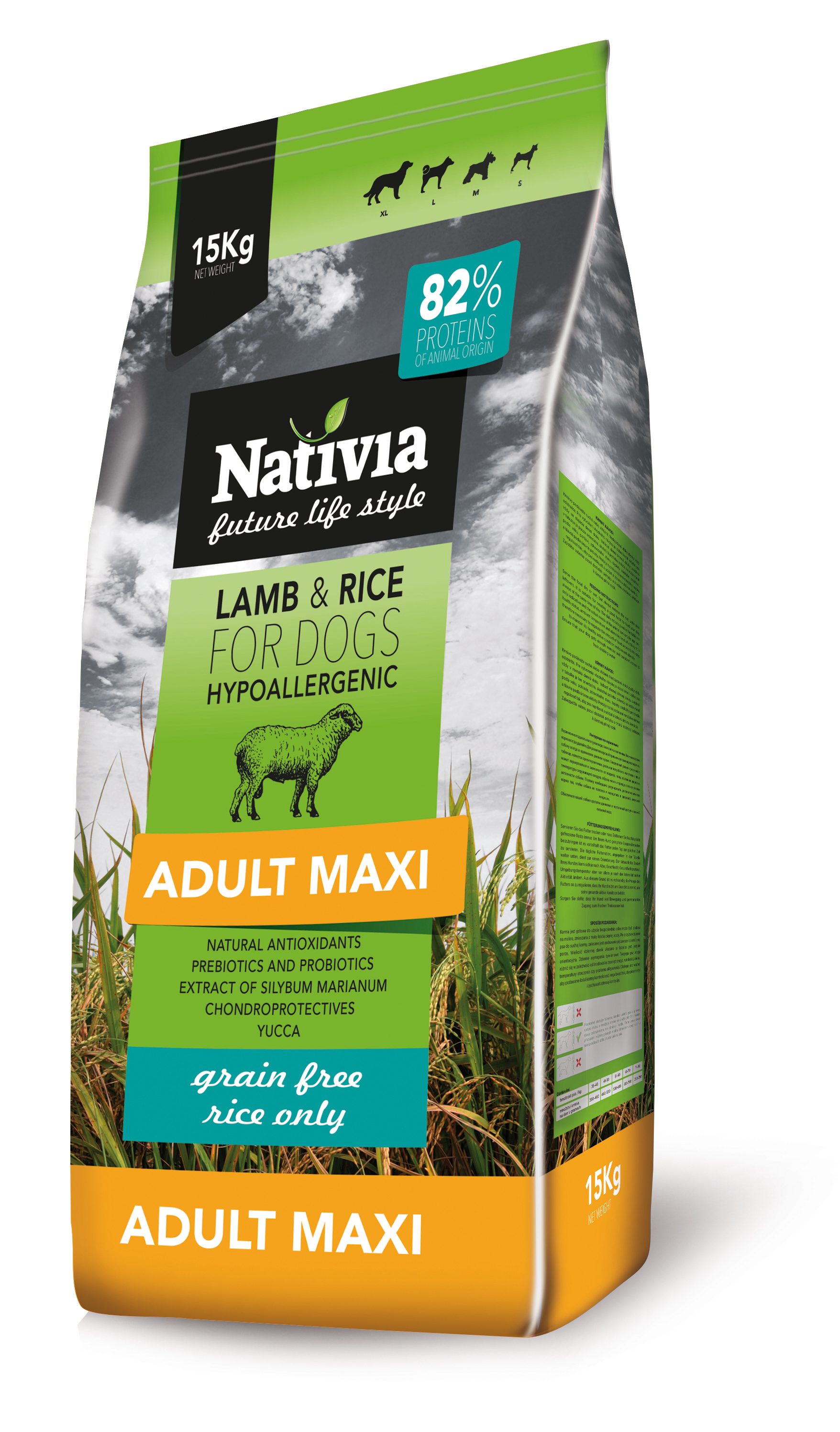 Nativia Lamb&Rice Adult maxi 15 kg