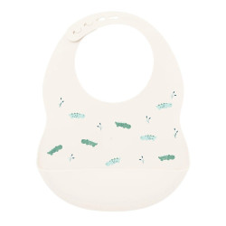 Nattou Bryndák silikonový se zapínáním bílý bez BPA