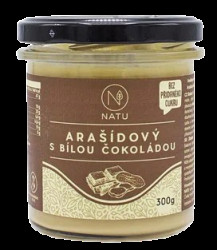 NATU Arašídový krém s bílou čokoládou bez přidaného cukru 300 ml