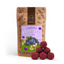 NATU Borůvkové kuličky s kešu krémem 70 g