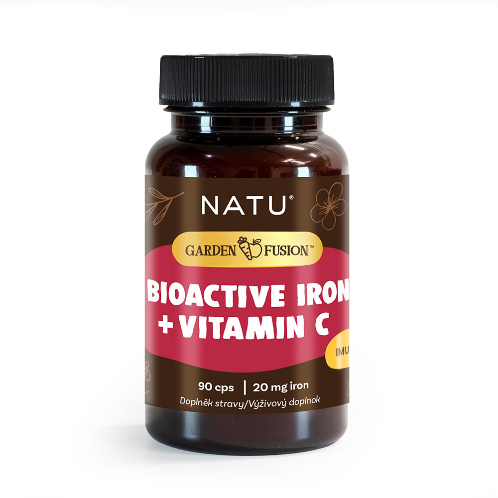 NATU Garden Fusion Bioaktivní železo s vitaminem C a piperinem 90 kapslí