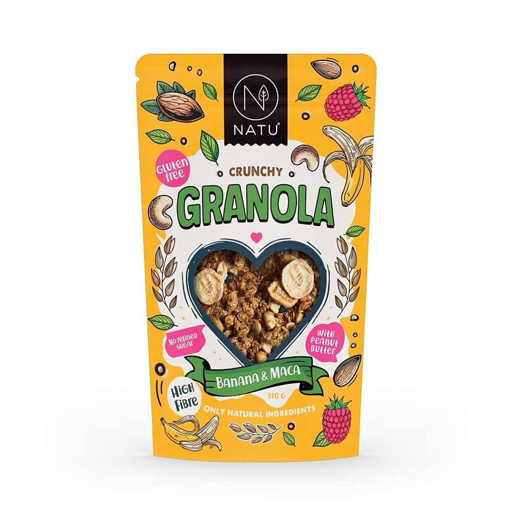 NATU Granola banán a maca 370 g