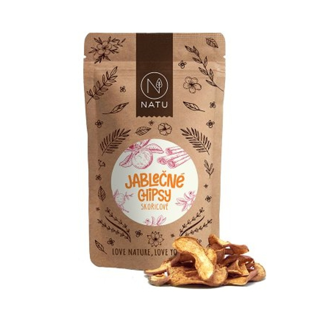 NATU Jablečné chipsy skořicové 45 g