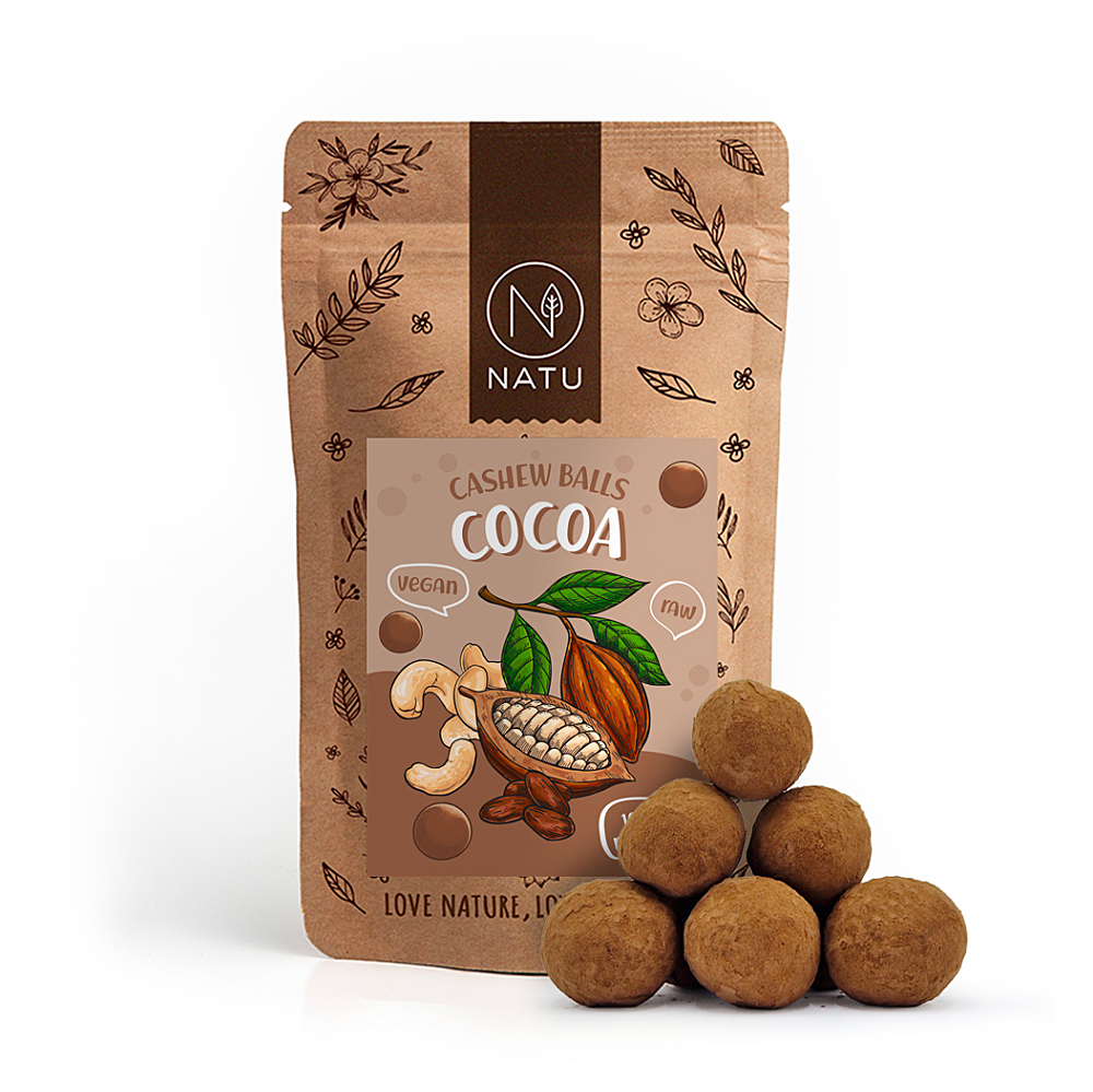NATU Kakaové kuličky s kešu krémem 70 g