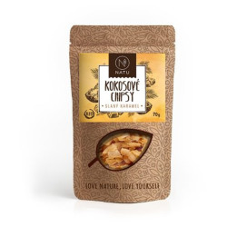 NATU Kokosové chipsy slaný karamel BIO 70 g