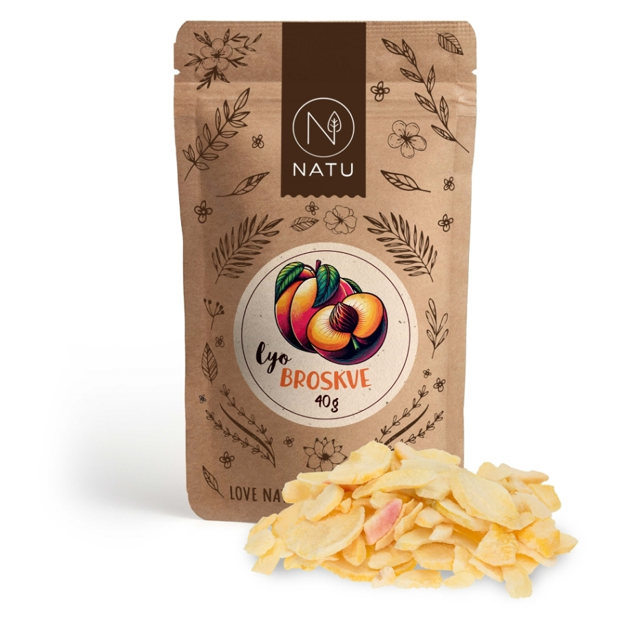 NATU Lyofilizované broskve plátky 40 g