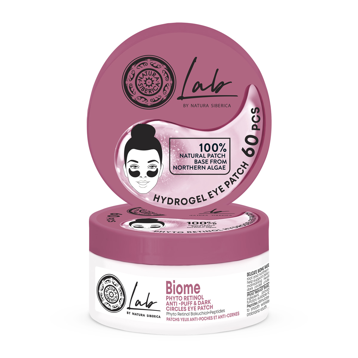 Natura Siberica Lab Biome Phyto Retinol Polštářky proti kruhům pod očima 60 ks