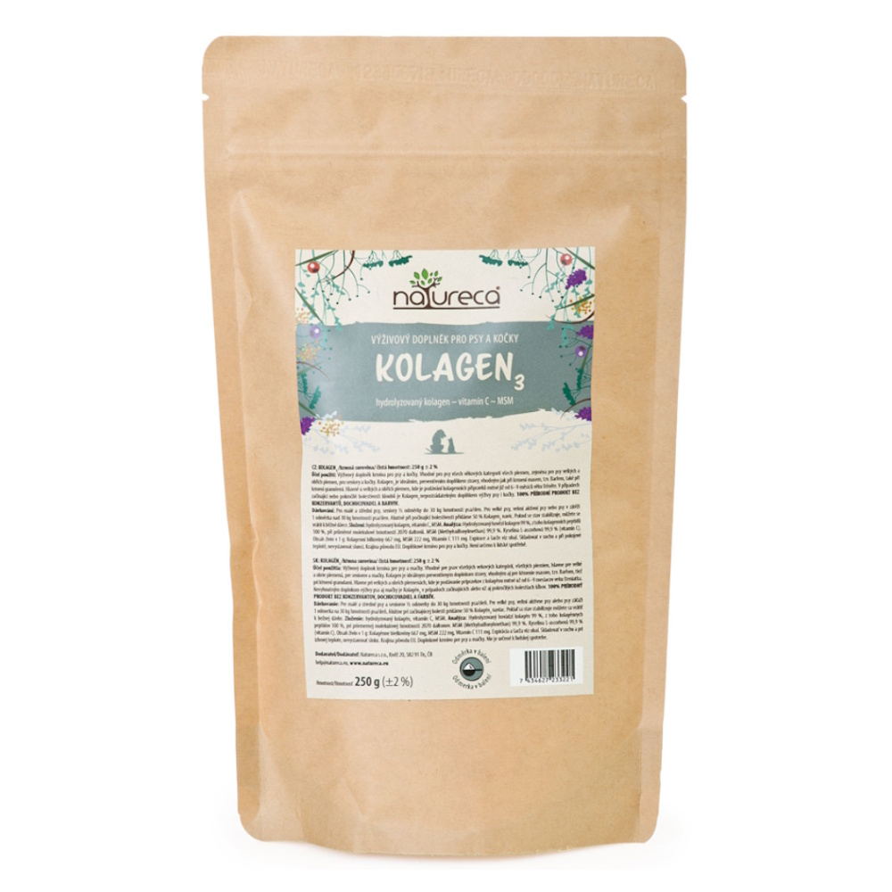 NATURECA Kolagen 3 sušený hydrolizovaný doplněk pro psy a kočky 250 g