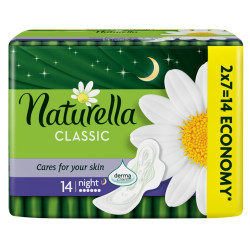 NATURELLA Classic Camomile Night Hygienické Vložky 14 ks
