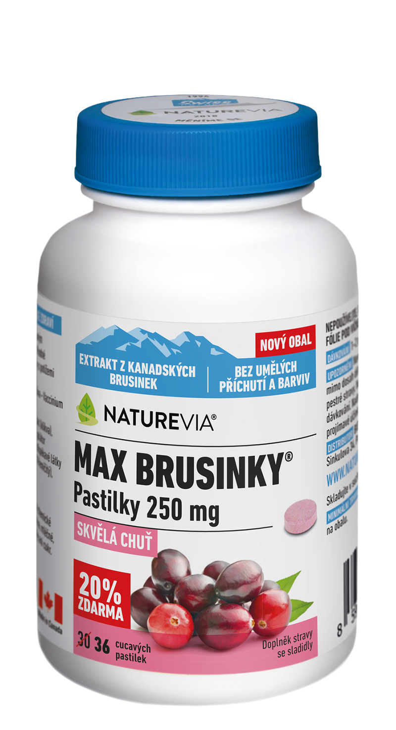 NATUREVIA Max brusinky Cran-max pastilky 36 pastilek