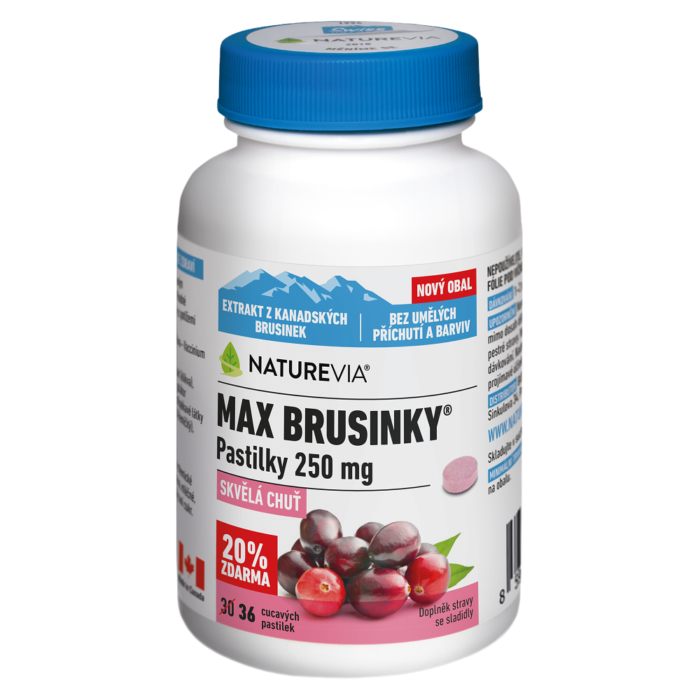 NATUREVIA Max brusinky pastilky 36 pastilek