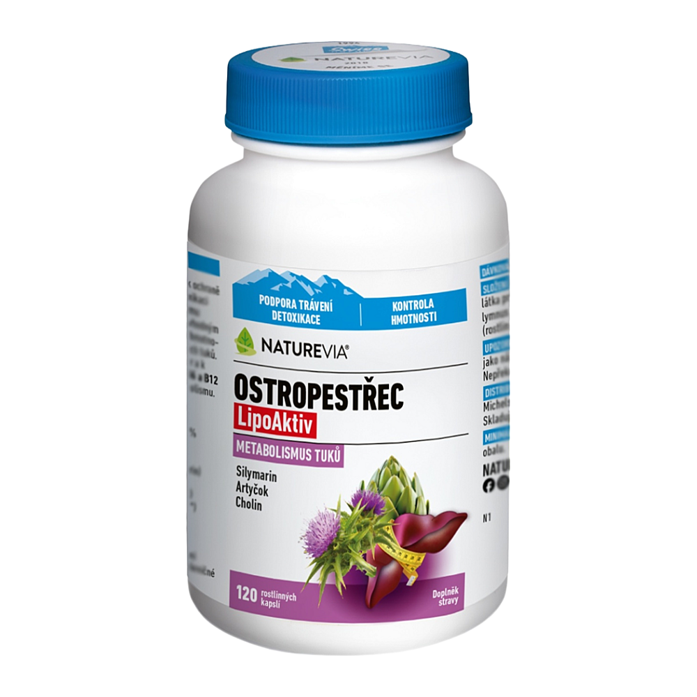 NATUREVIA Ostropestřec lipoaktiv 120 kapslí