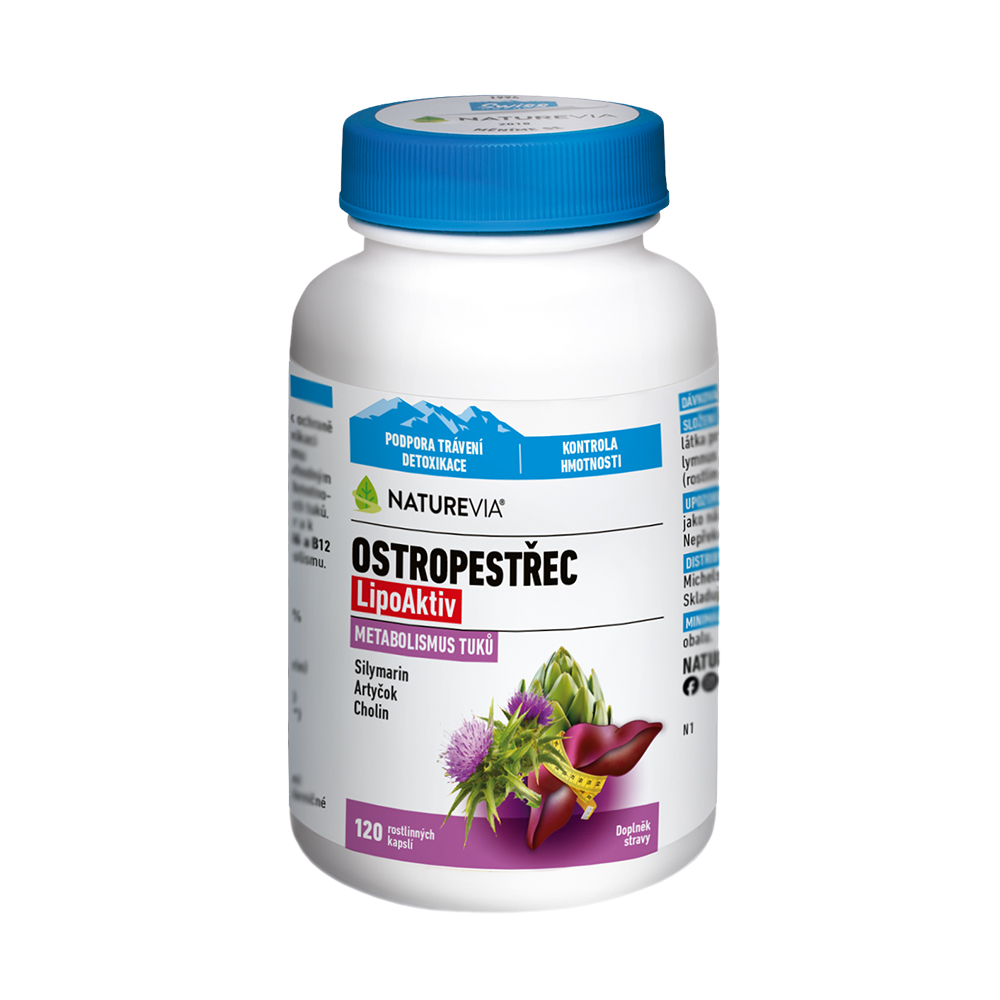 NatureVia Ostropestřec LipoAktiv 120 kapslí