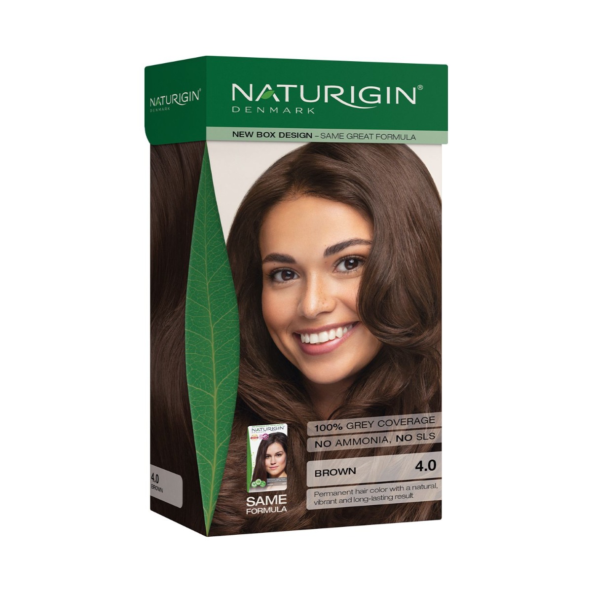 NATURIGIN Organic Based 100% Permanent Hair Colours Brown 4.0 barva na vlasy 115 ml