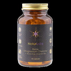 Naturlabs Relax Hořčík chelát bisglycinát + bioaktivní vitamín B6 - 90 kapslí