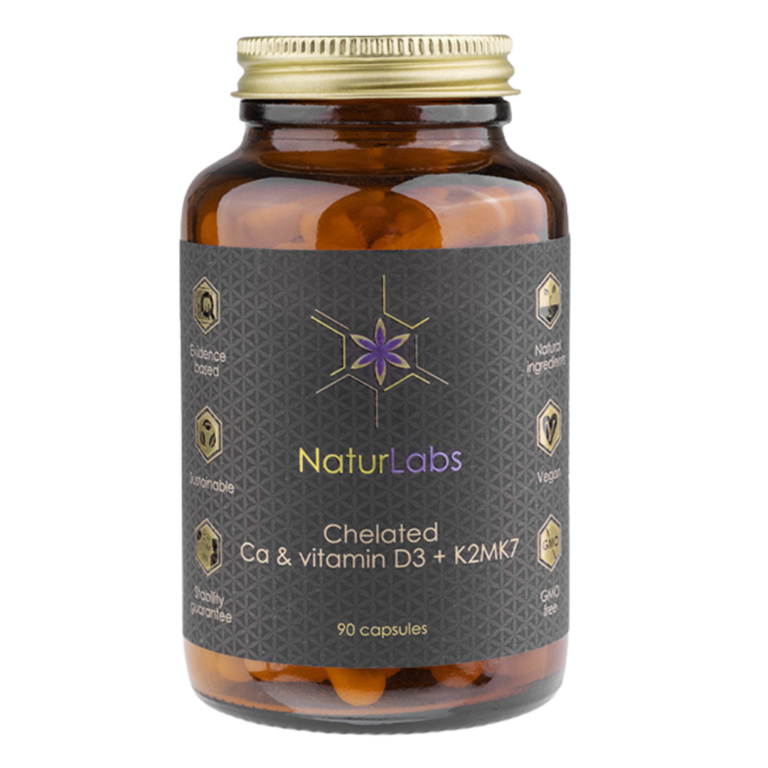 Naturlabs Vápník chelátový + D3 & K2 - 90 kapslí