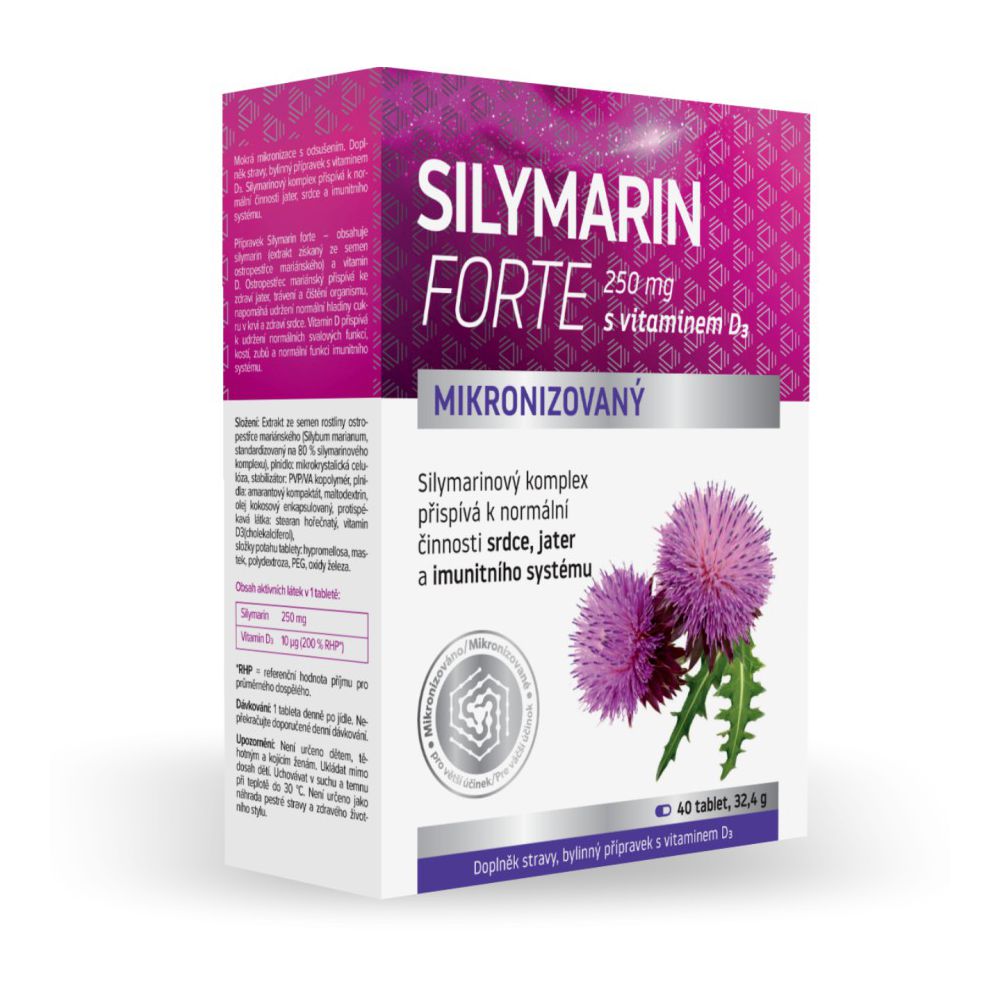 Naturprodukt Silymarin Forte 250 mg s vitamínem D3 40 tablet