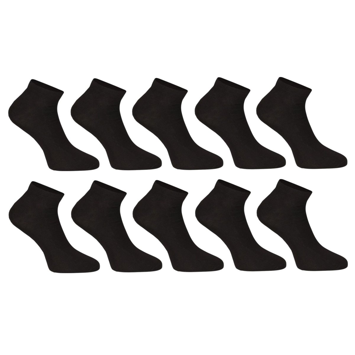Nedeto 10PACK ponožky nízké bambusové černé (10PBN01) XL