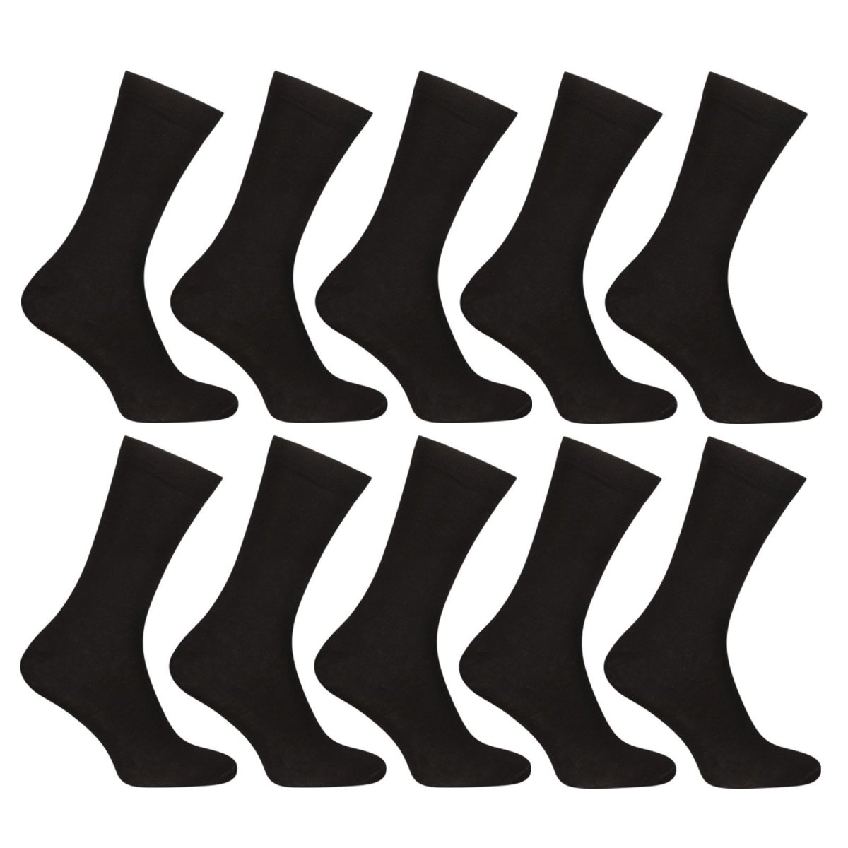 Nedeto 10PACK ponožky vysoké bambusové černé (10PBV01) M